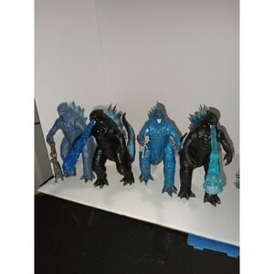 Godzilla 6"  Wounded Chest 2020 Playmates 4 Figure Lot With Accessories